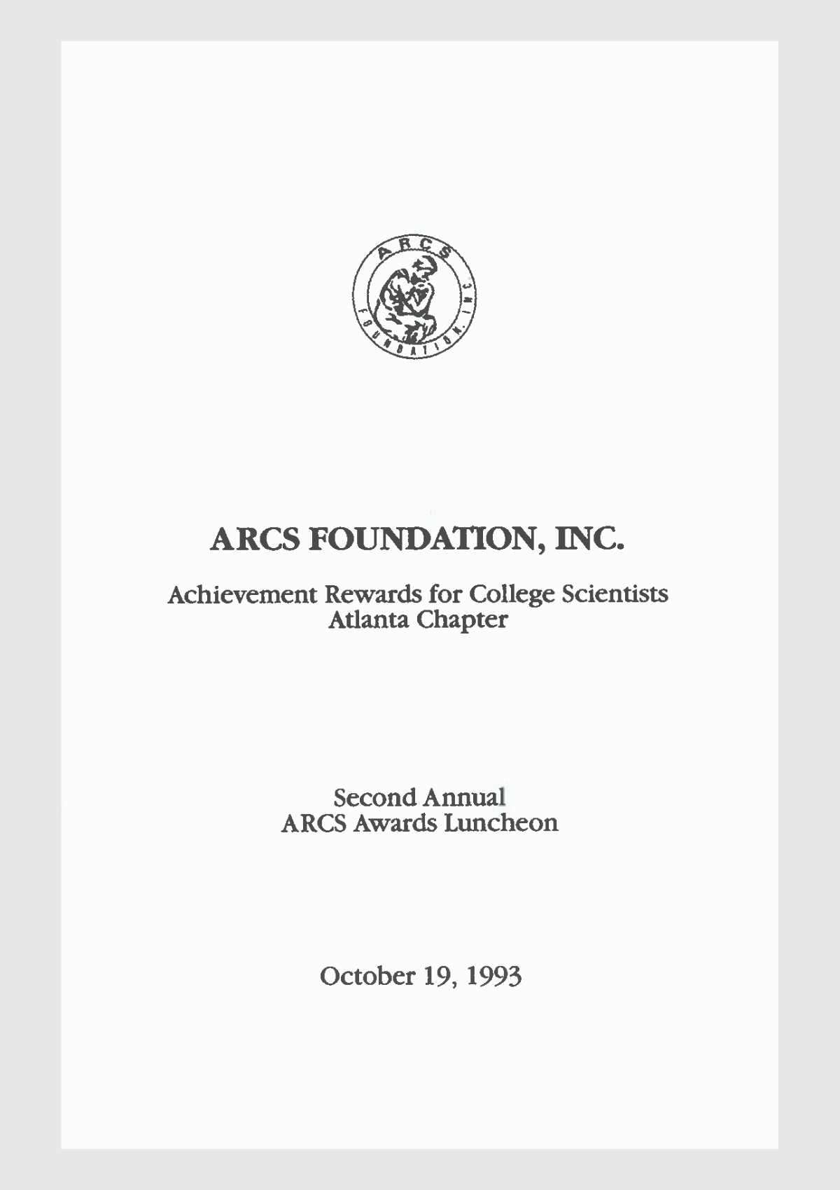 ARCS Atlanta 1993 Scholar Yearbook